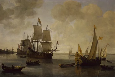 Het staatsjacht van prins Willem II van Oranje met andere schepen