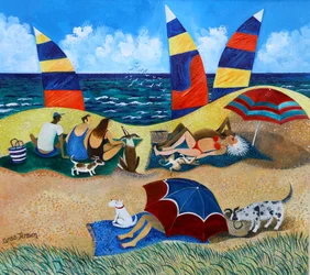 Bathing Belles II, 2018 (acryl op papier)