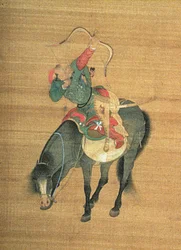 Kublai Khan (1214-94) op Jacht (detail), Yuan dynastie