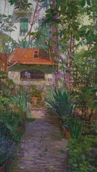 Het drieluik of tuin in bloei (zijpaneel)