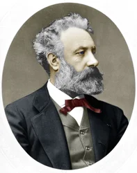 Jules Verne (1828-1905), Franse romanschrijver, hier in 1877