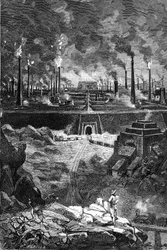 Tekening door Leon Benett, uit het boek van Jules Verne 