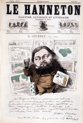 Portret van Gustave Courbet, Frans schilder (1819-1877). In Le Hanneton