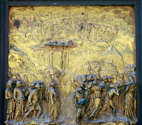 Detail van de Deuren van het Paradijs op de Doopkapel, 15e eeuw
