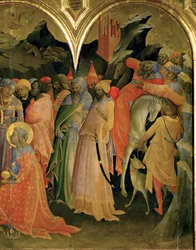 De aanbidding van de Wijzen (tempera op hout)