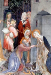 Afscheid van de maagd aan Zacharias en Elizabeth (detail)