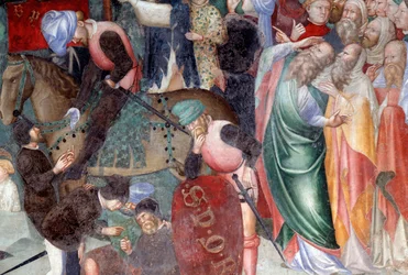 De kruisiging (detail van soldaten)