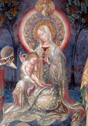 Maagd en Kind met Sint Johannes de Doper en Sint Jacobus de apostel (detail)