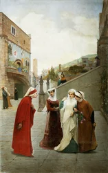 De ontmoeting van Dante en Beatrice, 1889