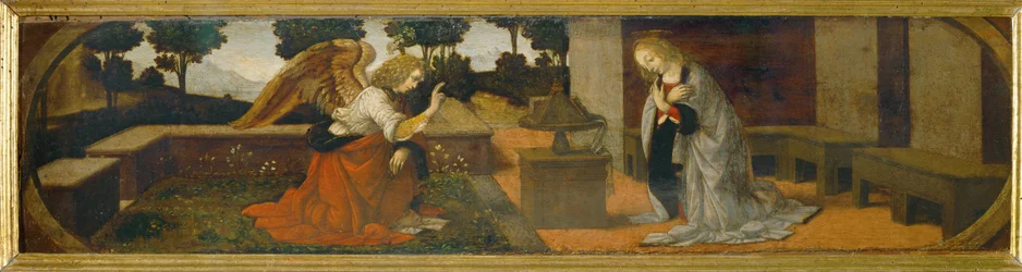 Annunciatie, deel van een predella ...