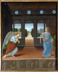 De Annunciatie (olieverf op hout)