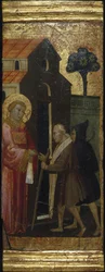Sint Laurentius Verdeelt Aalmoezen aan de Armen. Scènes uit het Leven van Sint Laurentius, predella, ca 1412