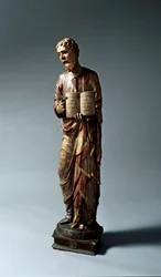 Voorstelling van een niet-geïdentificeerde heilige. Polychrome houten sculptuur