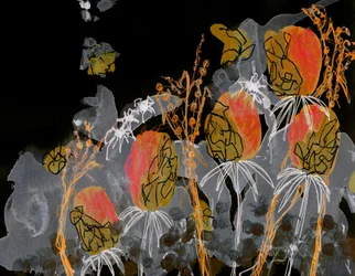 Donkergouden bloemen