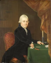 Jan Bernd Bicker (1746-1812). Portret van een onbekende man.[1] Alternatieve titel(s): Jan Bernd Bicker (1746-1812).[3] Portret van Jan Bernd Bicker (1746-1812), koopman en bankier in Amsterdam, in 1796 president van de Nationale Vergadering, echtgenoot