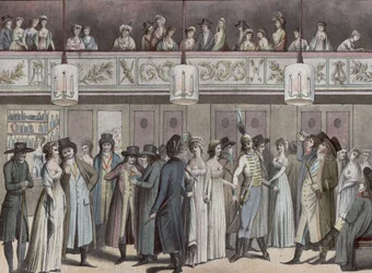 Foyer van het Montansier Theater in het Palais-Royal). Collectie Hippolyte Destailleur (1822-1893)