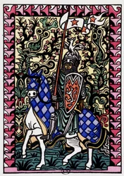 Ridder - in "Les amours de Frene et Galeran verteld naar Jean Renard, einde 12e eeuw, aangepast door André Mary", ill. met houtsneden door Louis Bouquet, uitgegeven door Jonquieres, Parijs