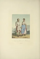Kostuums van de Mechoacan-indianen, illustratie uit 