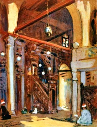 Interieur van de al-Muayyad Moskee, Caïro, Egypte