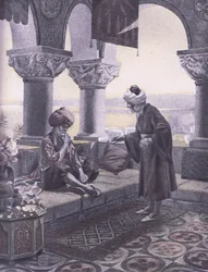 De drie ringen, illustratie uit Decameron van Boccaccio gepubliceerd door Navarre Society 1930