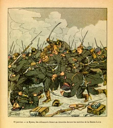 Het oostelijke leger van Eugene Sergeant, geïllustreerd door Louis Bombled: Op 18 januari