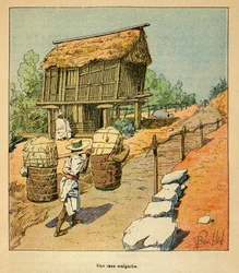 De oorlog in Madagaskar-Anekdotische geschiedenis van de Franse expedities van 1885-1895 door Henri Galli dit Galllichet (1854-1922), geïllustreerd door Louis Bombled (1862-1927): Een Malagassische zaak in de 19e eeuw, Privécollectie