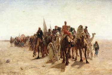 Pelgrims op weg naar Mekka; Pelerins allant à la Mecque