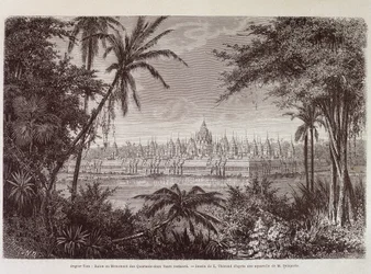 Uitzicht op Angkor Thom rond 1870 - in 