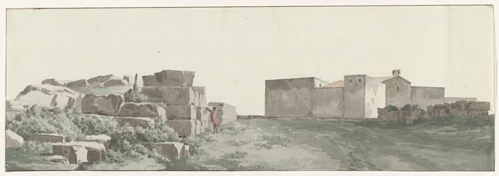 Profiel van de binnenmuren en buitenmuren van de oude stad Manduria (Voyage en Italie, en Sicile et à Malte - 1778)
