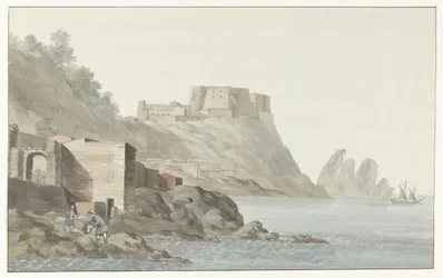 Rots en stad Scilla in de regio Calabrië aan de oostkust