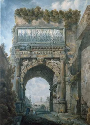 De Boog van Titus, Rome (aquarel)