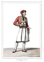 Een Albanese slager in Athene. in 