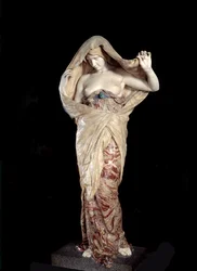 De natuur onthuld door de wetenschap, sculptuur van marmer en onyx door Louis-Ernest Barrias (1841-1905), 1899. Parijs, Musée d
