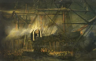 Het transport van Napoleons as aan boord van de 