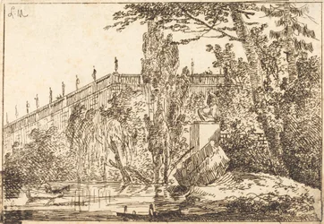 Park met Terras en een Balustrade met Beelden