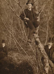 Man zittend in een boom, 1937