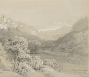 Een uitzicht op Cavi in de Sabijnse heuvels, 1848