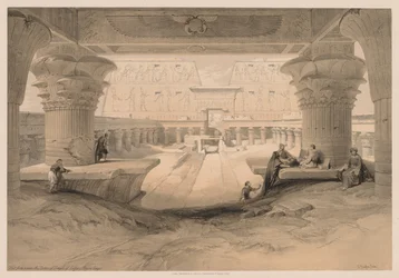 Egypte en Nubië: Deel I - Nr. 32, Uitzicht onder het Portiek van de Tempel van Edfou