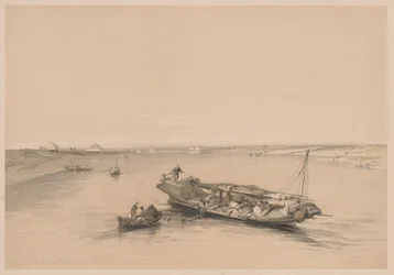 Egypte en Nubië: Deel I - Nr. 4, Slavenboten op de Nijl, uitzicht richting..., 1838