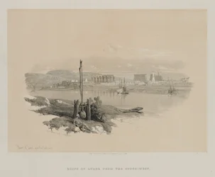 Egypte en Nubië, Deel I: Ruïnes van Luxor vanuit het zuidwesten, 1846