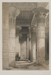 Egypte en Nubië, Deel I: Uitzicht onder de grote portiek van de tempel, Philae
