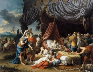 Alexander de Grote en Hephaestion aan het sterfbed van de vrouw van Darius III