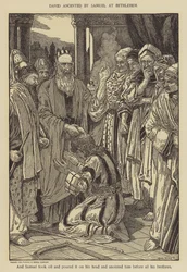 David gezalfd door Samuel in Bethlehem