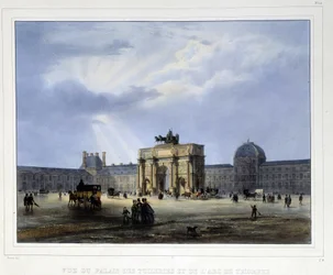 Palais des Tuileries et arc de Triomphe du Carrousel - in “Paris en 1837” door Arnout