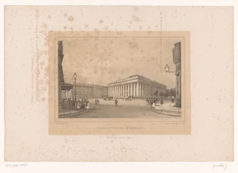 Zicht op het Beursgebouw in Parijs