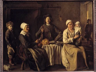 De terugkeer van de doop of „De gelukkige familie”, 1642. Afmetingen 0,61 x 0,78 m