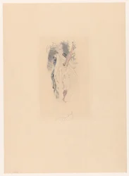 Cancan-danseres met opgeheven been