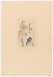 Cancan-danseres zittend op een stoel terwijl ze een flexibiliteitsoefening doet