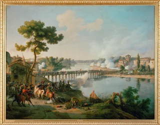 Generaal Bonaparte geeft zijn bevelen tijdens de slag bij Lodi (schilderij op doek)