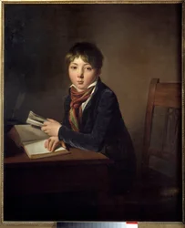 Jules Boilly (1796-1874) kind met een boek in de hand